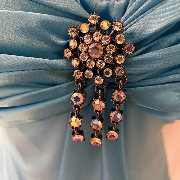 Turquoise Rhinestone top size S - Picture 3 of 6